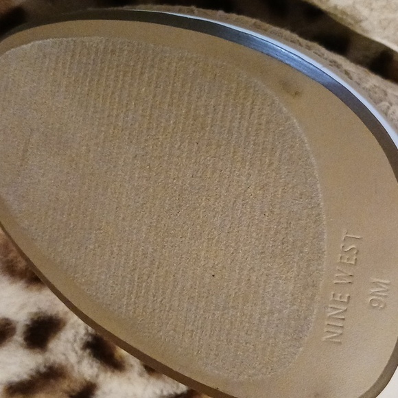 NWOT Nine West ROXII Champagne Lace Open Toe 1" Platform 4" Heels Sz 9M - Picture 9 of 16